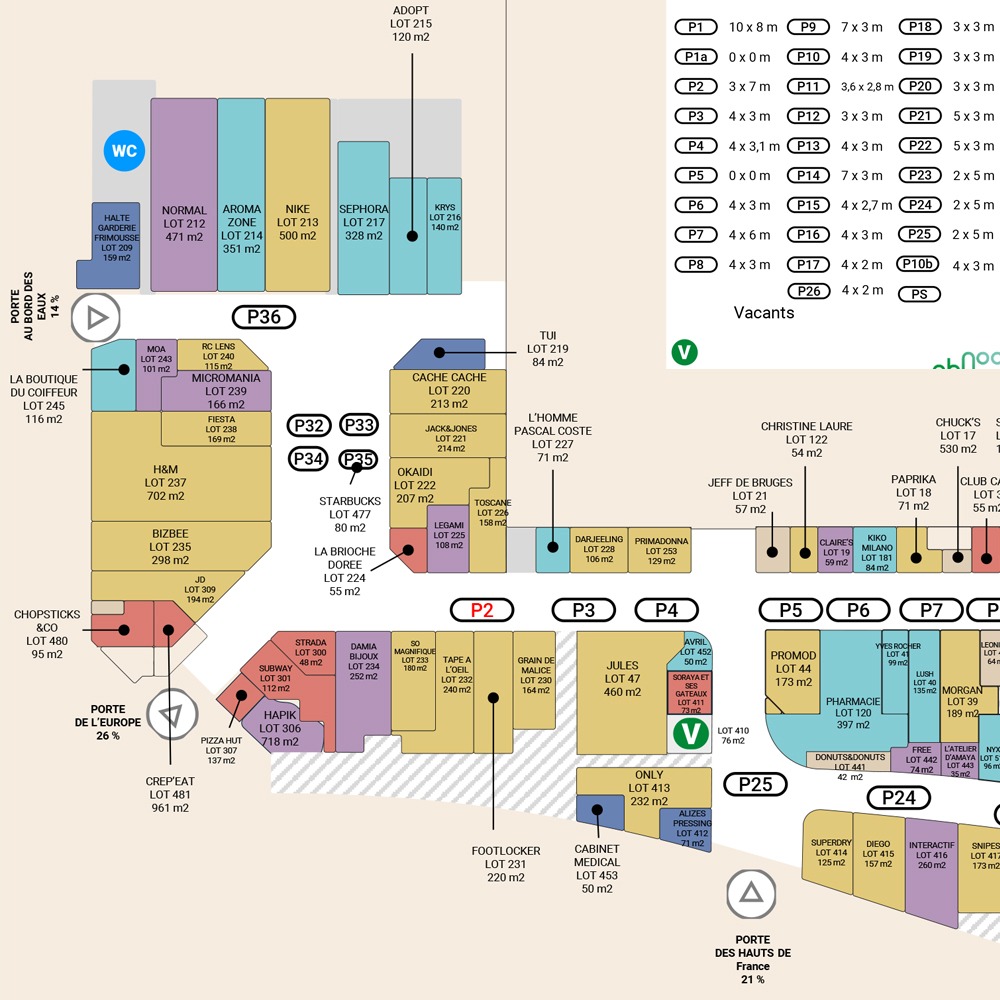 Aushopping Noyelles – Noyelles-Godault (62) Quiosques e lote 410 76 m²