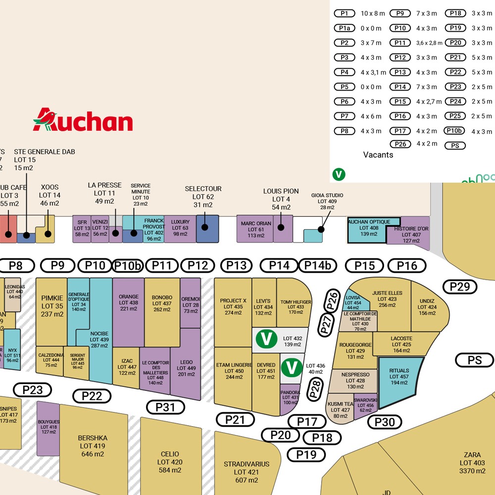 Aushopping Noyelles – Noyelles-Godault (62) Kiosques et Lot 436 432 409