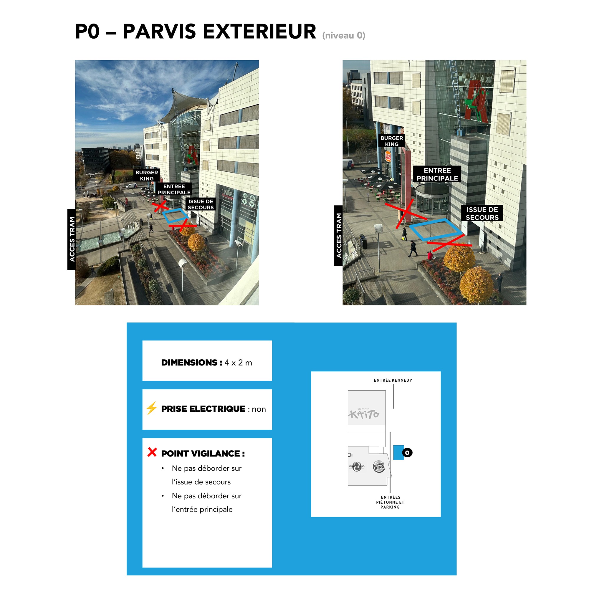 Luxembourg Magasin Kirchberg – Emplacement Kiosque Parvis Extérieur Entrée Principale