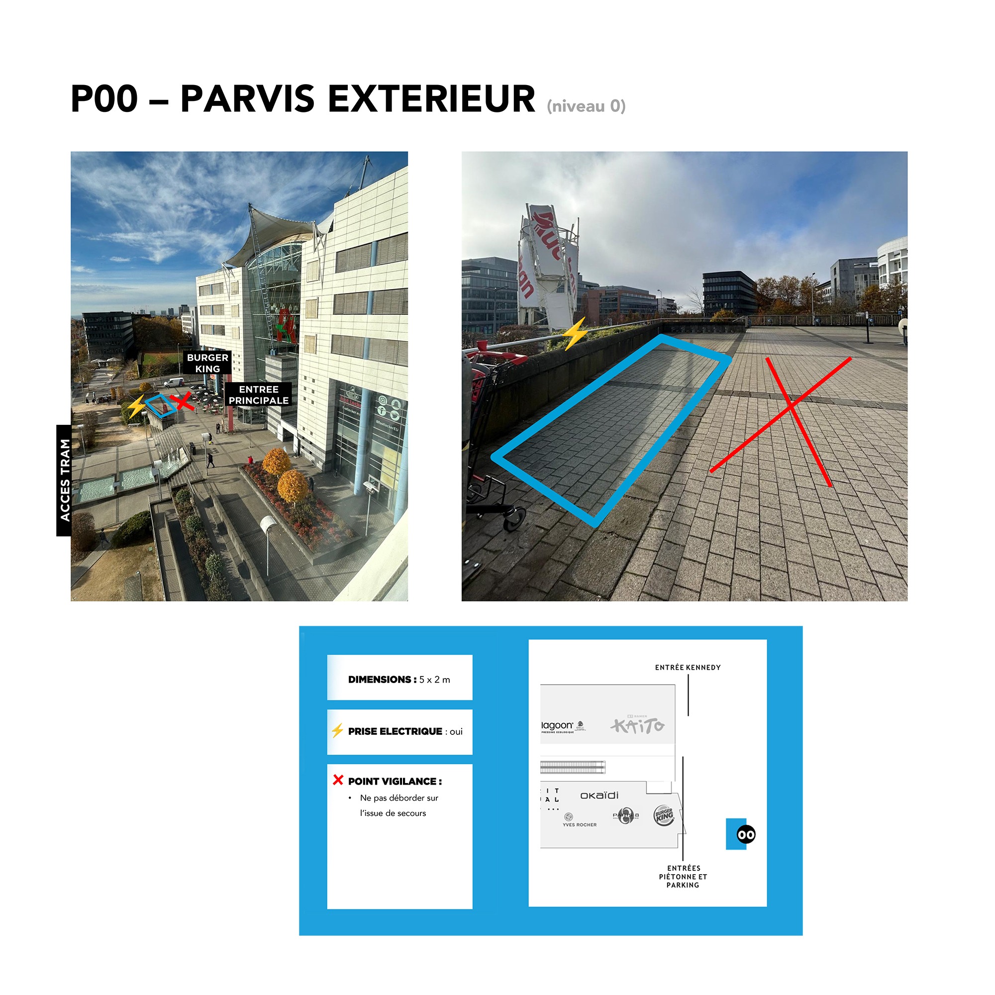 Luxembourg Magasin Kirchberg – Parvis Extérieur Entrée Principale Emplacement Kiosque P00